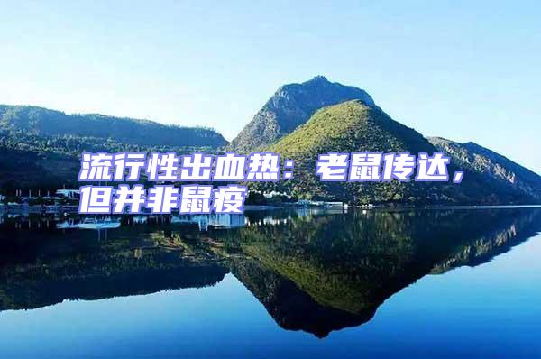 流行性出血熱:老鼠傳達(dá),但并非鼠疫