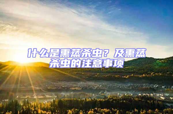 什么是熏蒸殺蟲(chóng)?及熏蒸殺蟲(chóng)的注意事項(xiàng)