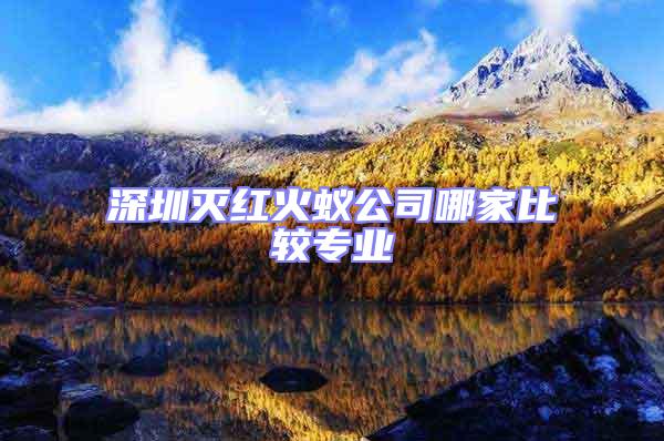 深圳滅紅火蟻公司哪家比較專業(yè)