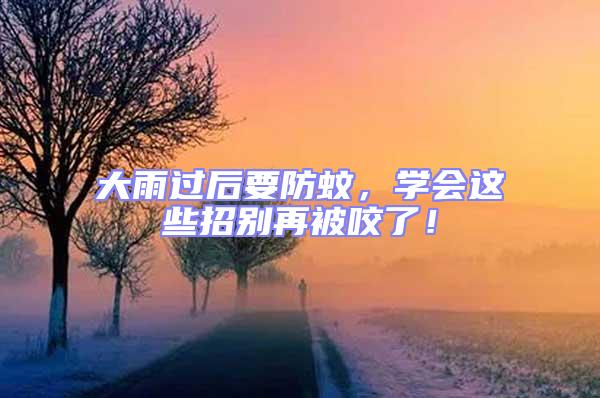 大雨過(guò)后要防蚊，學(xué)會(huì)這些招別再被咬了！