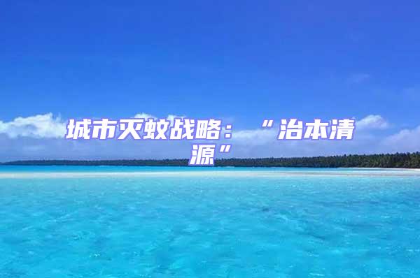 城市滅蚊戰略:“治本清源”