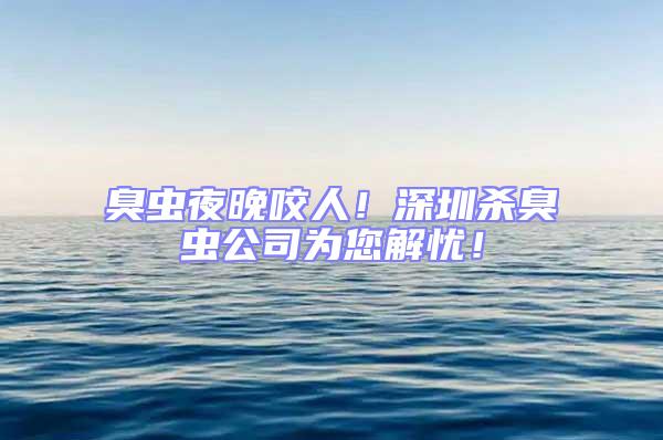 臭蟲夜晚咬人!深圳殺臭蟲公司為您解憂!