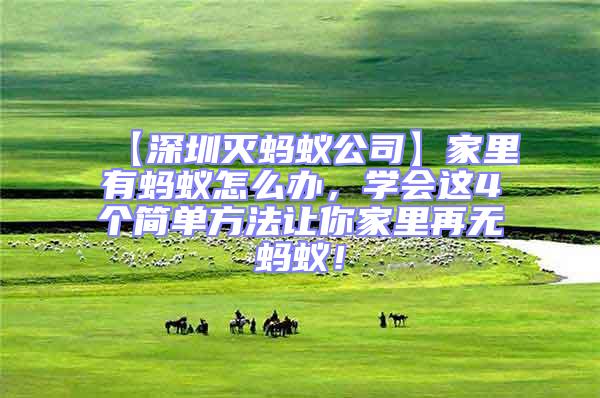 【深圳滅螞蟻公司】家里有螞蟻怎么辦,學(xué)會這4個(gè)簡單方法讓你家里再無螞蟻!