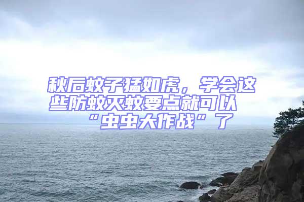秋后蚊子猛如虎，學會這些防蚊滅蚊要點就可以“蟲蟲大作戰”了