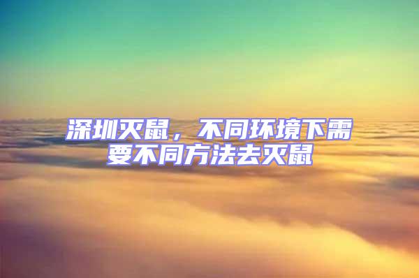深圳滅鼠,不同環境下需要不同方法去滅鼠