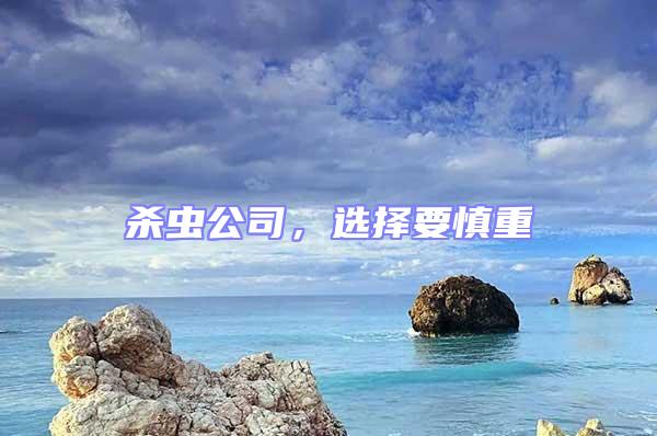 殺蟲公司，選擇要慎重