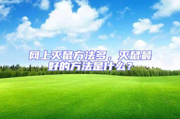 網上滅鼠方法多,滅鼠最好的方法是什么?
