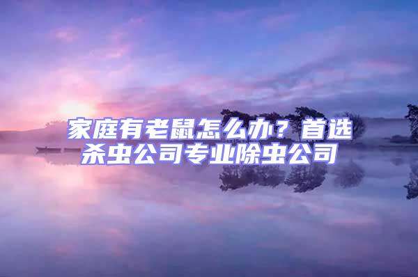 家庭有老鼠怎么辦?首選殺蟲公司專業除蟲公司