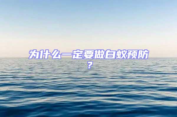 為什么一定要做白蟻預防?
