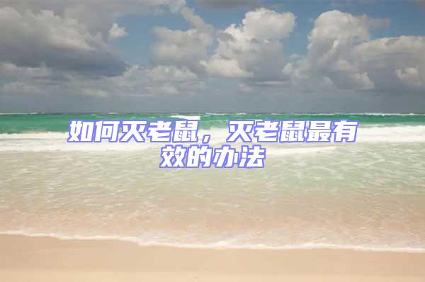 如何滅老鼠，滅老鼠最有效的辦法