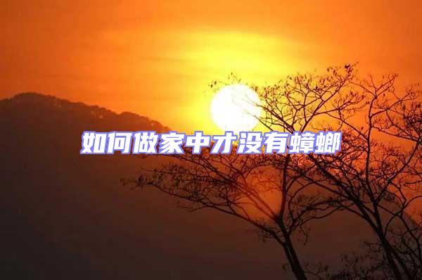 如何做家中才沒(méi)有蟑螂