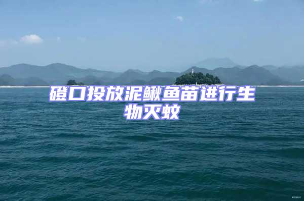 磴口投放泥鰍魚苗進(jìn)行生物滅蚊