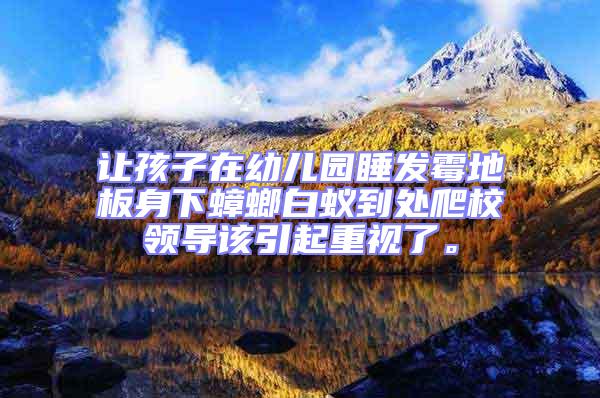 讓孩子在幼兒園睡發霉地板身下蟑螂白蟻到處爬校領導該引起重視了。