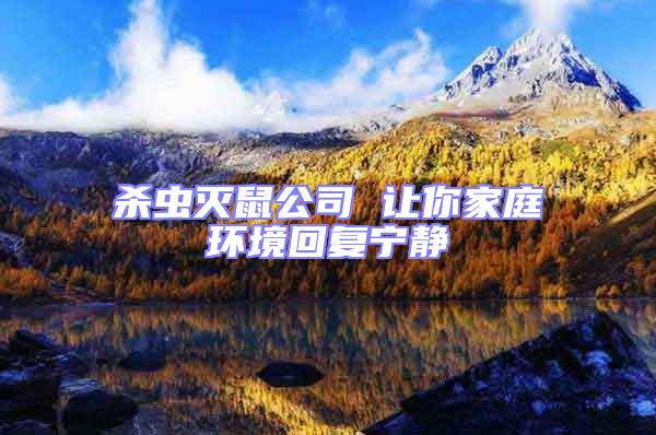 殺蟲滅鼠公司 讓你家庭環(huán)境回復(fù)寧靜