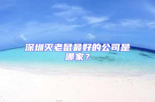 深圳滅老鼠最好的公司是哪家?