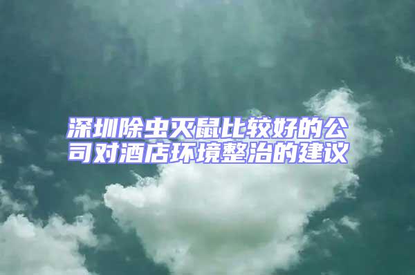 深圳除蟲滅鼠比較好的公司對(duì)酒店環(huán)境整治的建議