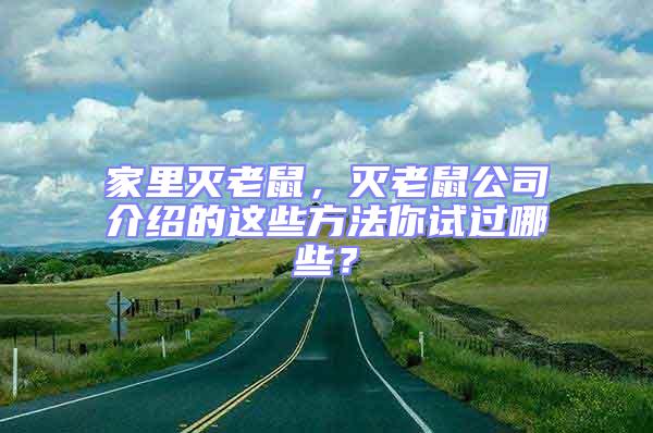 家里滅老鼠,滅老鼠公司介紹的這些方法你試過哪些?