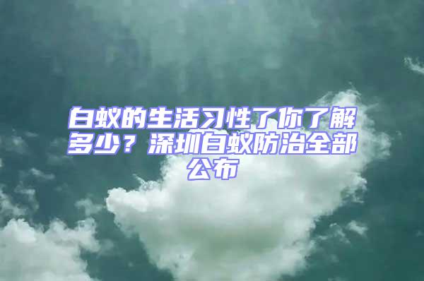 白蟻的生活習性了你了解多少?深圳白蟻防治全部公布