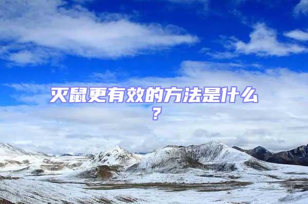 滅鼠更有效的方法是什么?