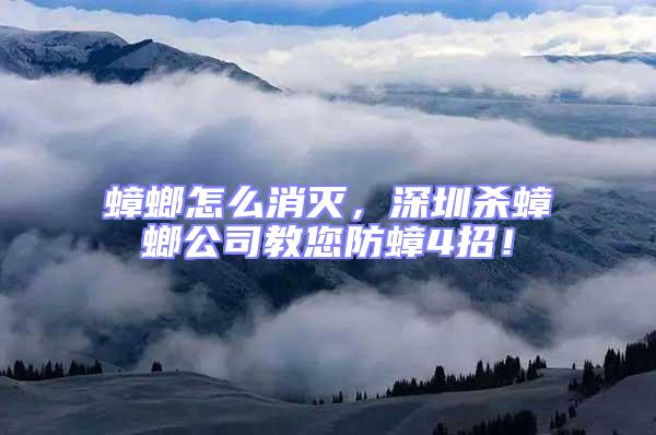 蟑螂怎么消滅,深圳殺蟑螂公司教您防蟑4招!