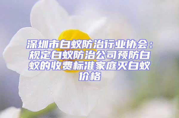 深圳市白蟻防治行業協會：規定白蟻防治公司預防白蟻的收費標準家庭滅白蟻價格