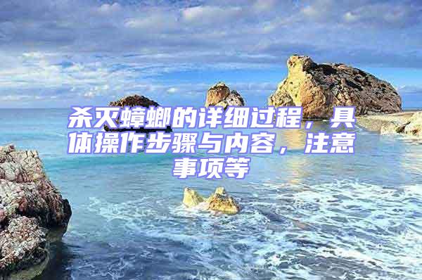 殺滅蟑螂的詳細過程,具體操作步驟與內容,注意事項等