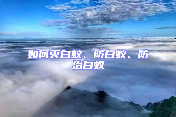 如何滅白蟻、防白蟻、防治白蟻