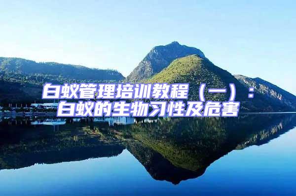 白蟻管理培訓教程(一):白蟻的生物習性及危害