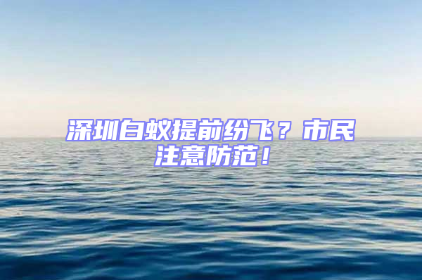 深圳白蟻提前紛飛？市民注意防范！