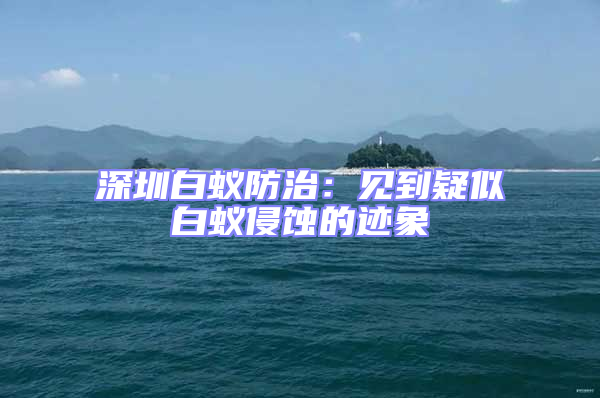 深圳白蟻防治:見到疑似白蟻侵蝕的跡象