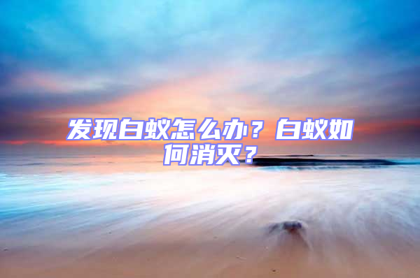 發現白蟻怎么辦?白蟻如何消滅?