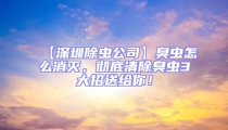 【深圳除蟲公司】臭蟲怎么消滅,徹底清除臭蟲3大招送給你!