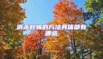 消殺蚊蠅的方法具體都有哪些
