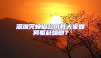 深圳滅蟑螂公司教大家如何驅趕蟑螂?