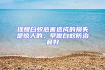 提醒白蟻危害造成的損失是驚人的，早做白蟻防治最好