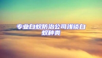 專業白蟻防治公司淺談白蟻種類