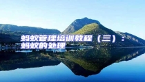 螞蟻管理培訓(xùn)教程(三):螞蟻的處理