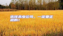 選擇殺蟲公司，一定要正規的！