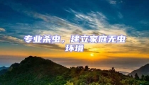 專業殺蟲,建立家庭無蟲環境