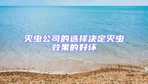 滅蟲(chóng)公司的選擇決定滅蟲(chóng)效果的好壞