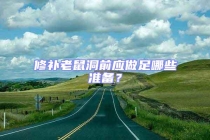 修補老鼠洞前應做足哪些準備？