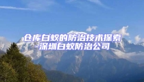 倉庫白蟻的防治技術探索-深圳白蟻防治公司