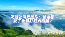 滅鼠公司提醒你:被老鼠咬了也要打狂犬疫苗?