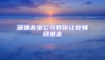 深圳殺蟲公司教你讓蚊蠅繞道走