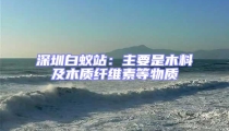 深圳白蟻站:主要是木料及木質纖維素等物質
