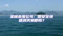 深圳殺蟲公司:想安全快速消滅蟑螂嗎?