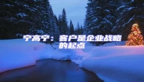 寧高寧:客戶是企業戰略的起點